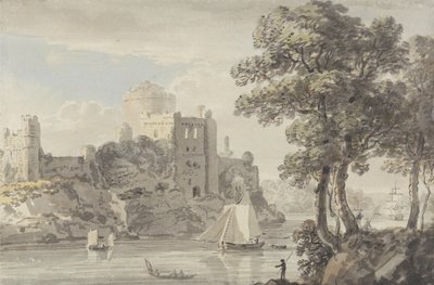 Hrad na řece (tužka a akvarel na papíře) od Paul Sandby