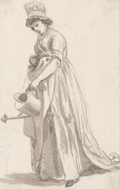 Dívka s konevem obrácená doleva- Sarah Houghová, paní T.P. Sandby