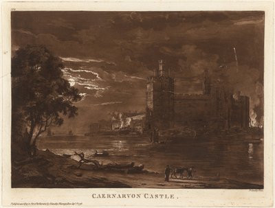 Hrad Caernarvon (noc) od Paul Sandby