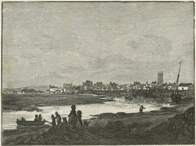 Cardiff od jihu (rytina) od Paul Sandby