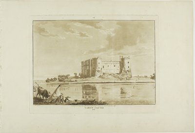 Hrad Carew, osmá deska z knihy Dvanáct pohledů na Wales od Paul Sandby