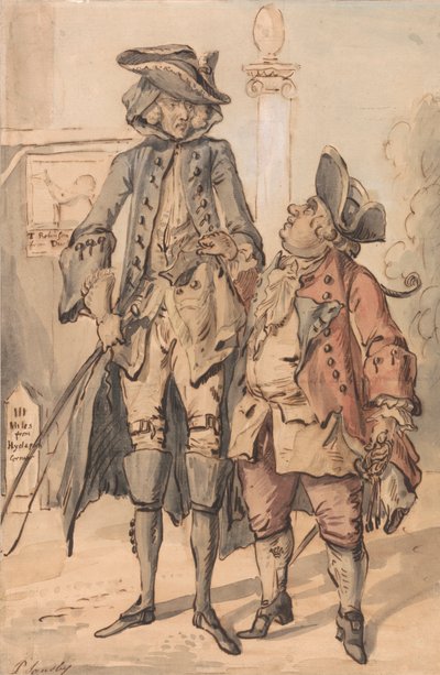 Karikatura George Bubb Dodington a Sir Thomas Robinson od Paul Sandby