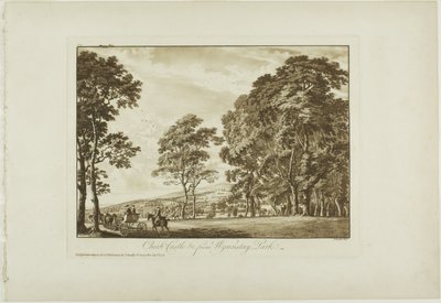 Chirk Castle a c. z parku Wynnstay od Paul Sandby