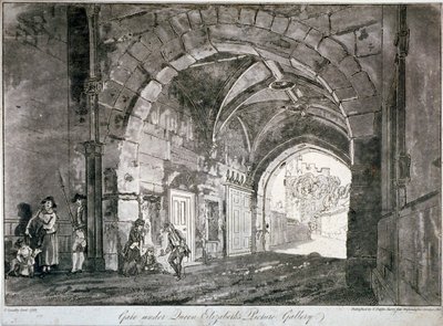 Brána pod obrazárnou královny Alžběty, hrad Windsor, Berkshire, 1812 od Paul Sandby