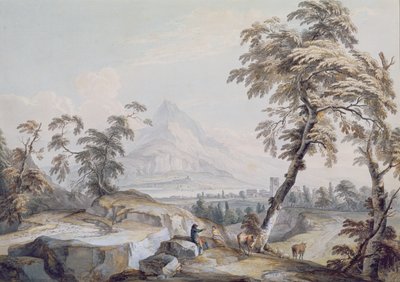 Italská krajina s cestovateli, č. 1 (bez papíru) od Paul Sandby