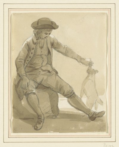 Chlapec si hraje se psem od Paul Sandby