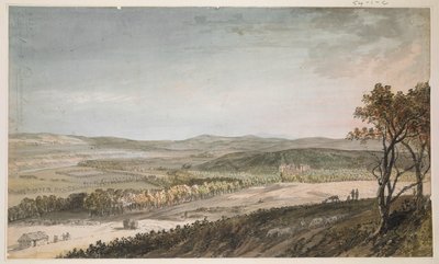 Nithsdale, s Drumlanrig, kolem 1751 (pero, lavírování a akvarel přes tužku na papíře) od Paul Sandby