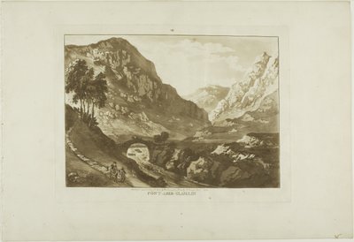 Pont-Aber-Glassin, sedmá deska z knihy Dvanáct pohledů na Wales od Paul Sandby