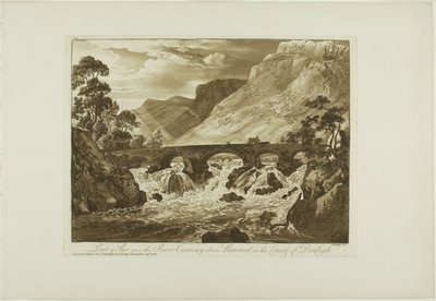 Pont y Pair přes řeku Conway nad Llanrwst v hrabství Denbigh od Paul Sandby