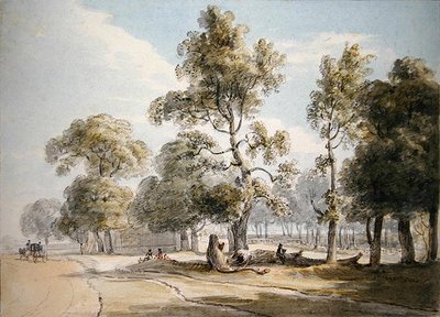 Powder Magazine, Hyde Park (akvarel přes tužku na papíře) od Paul Sandby