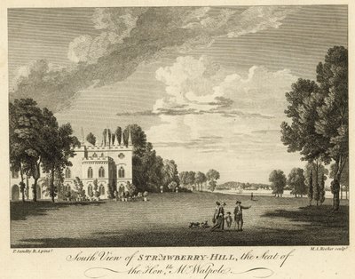 Jižní pohled na Strawberry Hill, Twickenham, Londýn, sídlo ctihodného Horace Walpolea od Paul Sandby