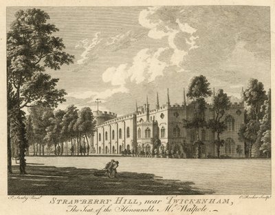 Strawberry Hill, Twickenham, Londýn, sídlo ctihodného Horace Walpolea od Paul Sandby