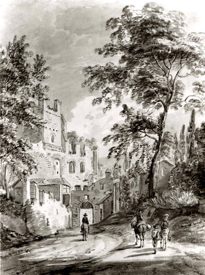 Cestovatelé vstupující do města, 1751-1809. od Paul Sandby