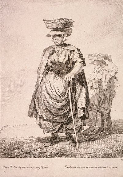 Dva prodejci ústřic, Cries of London, 1760 od Paul Sandby