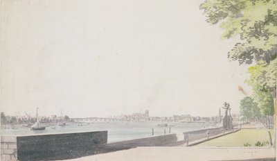 Pohled z Somerset House Garden, při pohledu na Westminster Bridge, 1756 od Paul Sandby