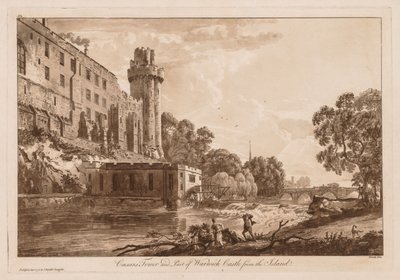 Pohledy na hrad Warwick: Caesars ower a část hradu Warwick z ostrova, 1776. od Paul Sandby