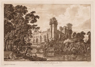 Pohledy na hrad Warwick: Část hradu Warwick z jihovýchodu od Paul Sandby