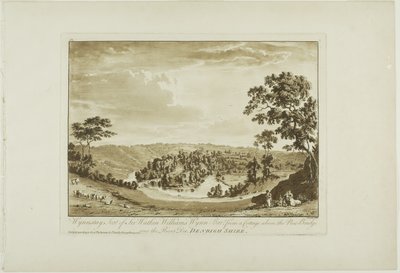 Wynnstay, sídlo sira Watkina Williamse Wynn Bart z chaty nad Novým mostem přes řeku Dee, Denbigh Shire od Paul Sandby