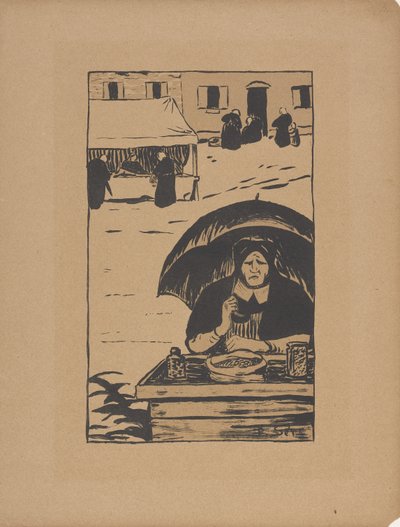 The Street Vendor 1895 (barevné lito) od Paul Sérusier