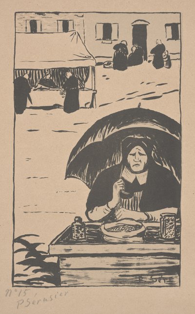 Prodavač cukrovinek s deštníkem od Paul Sérusier