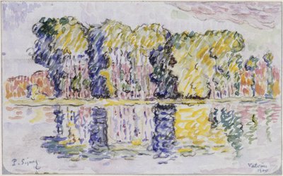 Skupina stromů u vody od Paul Signac