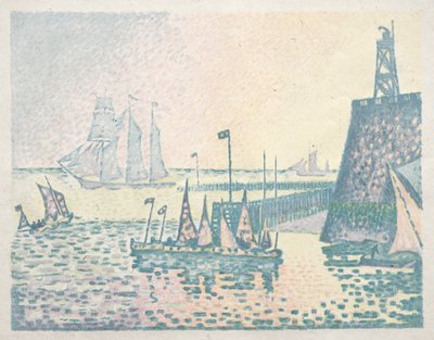 Večer, molo ve Vlissingenu od Paul Signac