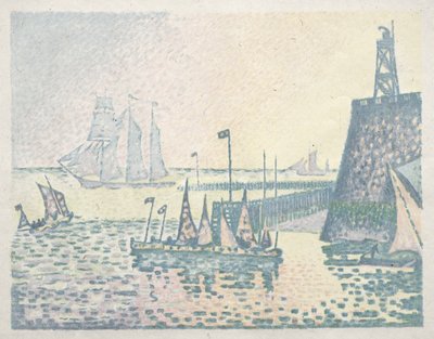 Večer, molo ve Vlissingenu od Paul Signac