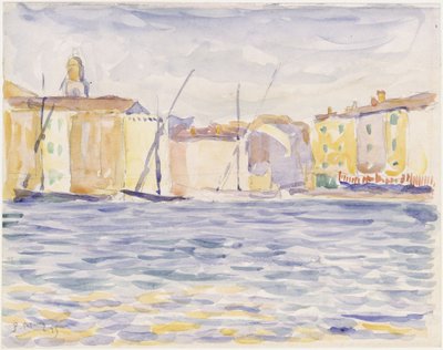 Domy u přístaviště na jihu od Paul Signac