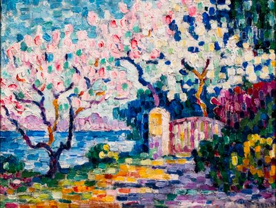 Růžové mandloně v květu od Paul Signac