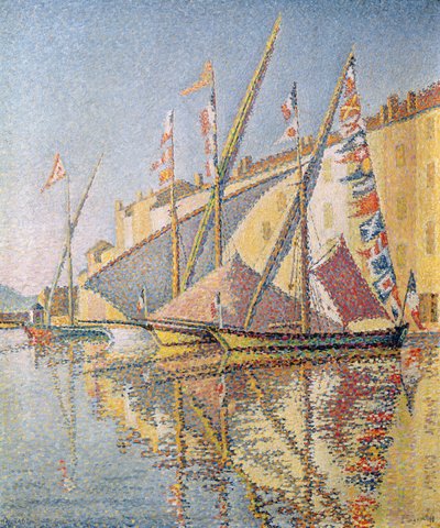 Plachetnice v přístavu St. Tropez, 1893 od Paul Signac
