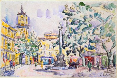 Náměstí hotelu de Ville v Aix-en-Provence, počátek 20. století od Paul Signac