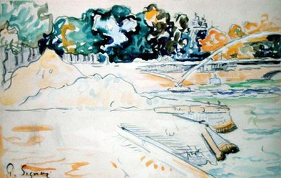 Seina v Paříži (akvarel na papíře) od Paul Signac