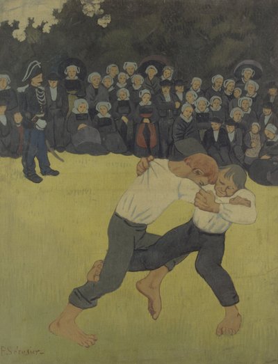 Bretonský zápas, 1890-1891 od Paul Sérusier