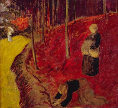 Fern Gatherers v Bois d"Amour v Pont Aven; Les Ramasseuses de Fougeres au Bois d"Amour v Pont Aven, kolem roku 1910 od Paul Sérusier