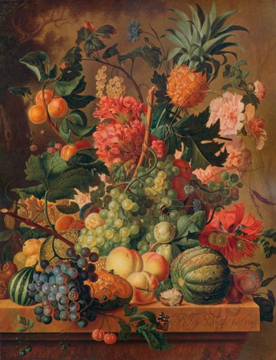 Ovoce a květiny, 1789, 1938 od Paul Theodor van Brussel
