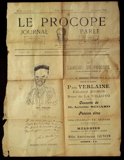 Journal du Procope, pařížská kavárna od Paul Verlaine