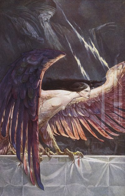 Bouře od Williama Shakespeara, dějství III, scéna 3 (barevné lito) od Paul Vincent Woodroffe