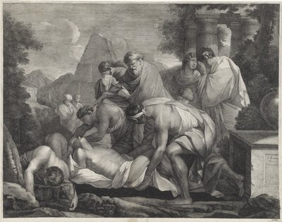 Tobit pohřbívá mrtvé od Paul van Somer (II)