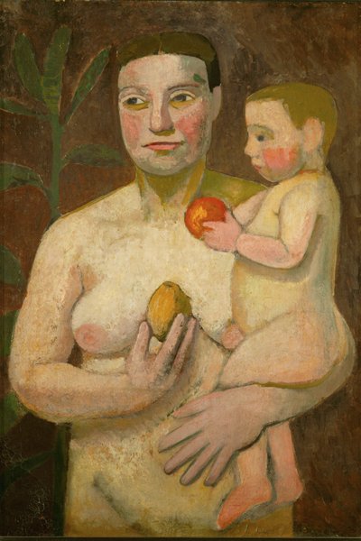 Matka s dítětem (olej na plátně) od Paula Modersohn-Becker