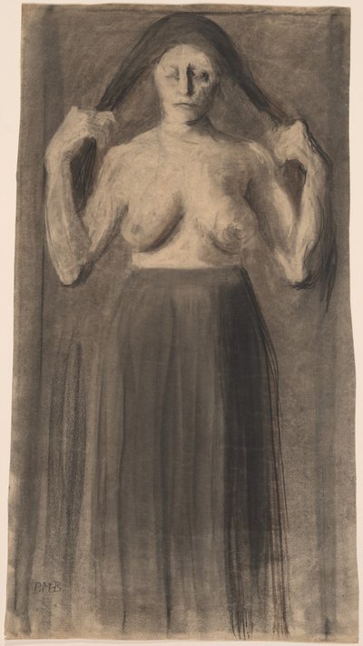 Polonahá žena drží vlasy odděleně od Paula Modersohn Becker