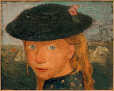 Hlava holčičky se slaměným kloboukem od Paula Modersohn Becker
