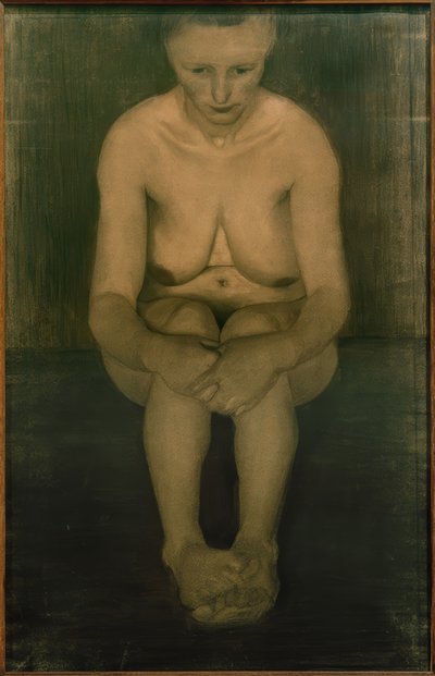 Sedící ženský akt, přední s chodidly umístěnými na sobě od Paula Modersohn Becker