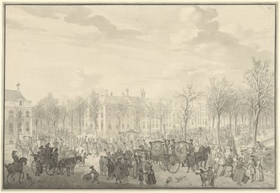 Příjezd prince Viléma V. do Haagu, 10. listopadu 1762 od Paulus Constantijn la Fargue (possibly)