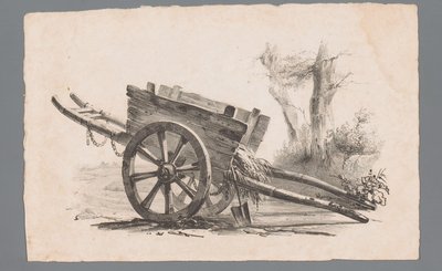 Auto se dvěma koly od Paulus Lauters (attributed to)