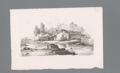 Pohled na dům na řece Principy krajiny (název série) Principles de paysages (název série) od Paulus Lauters