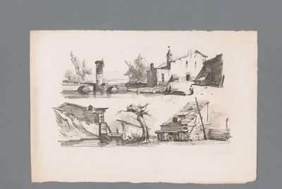 Dvě tváře na domech Principy krajiny (název série) Principles de paysages (název série) od Paulus Lauters