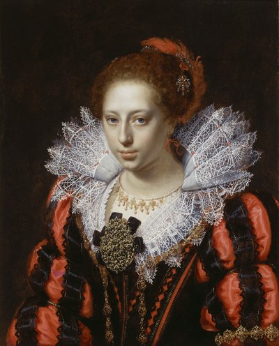 Portrét mladé dámy, kolem roku 1620 od Paulus Moreelse