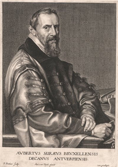 Aubertus Mireus z Bruselu, děkan z Antverp od Paulus Pontius