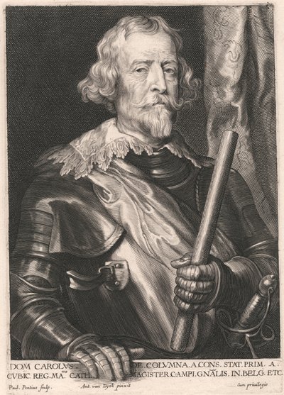Dom Charles de Columna z Cons. Stojí Prim. kubický Reg. Matis Cath. Mistr oboru Gnalis v. Belgie Atd od Paulus Pontius