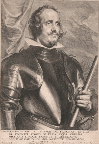 Nejvznešenější muž a D. Emanuel Frockas Finyra a Pimentel, hrabě z Feria Eqes z vojenského řádu svatého Jakuba, lord Sæ. Královský a katolický rada Jeho Veličenstva komorník atd. od Paulus Pontius